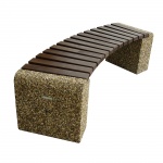 Лавочка из бетона и дерева "Евро 1 Арка"