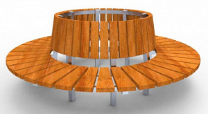 Составная круговая скамейка "Диско" со спинкой