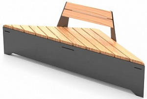 Скамейка металлическая "Оригами 45 со спинкой"