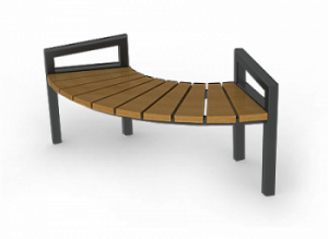 Составная круговая скамейка "Диско 1/4 с подлокотниками"