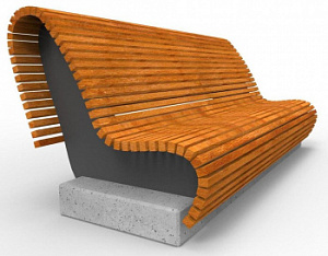 Скамейка "Стик 300" на бетонном основании