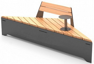 Скамейка металлическая "Оригами 45 со спинкой и столиком"