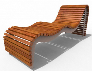 Скамейка металлическая "Шезлонг Волна"