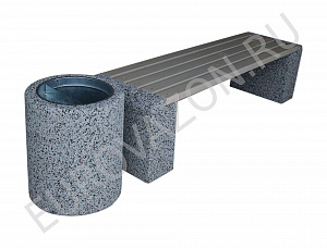 Бетонная лавочка "Евро 1 с урной Бонн"