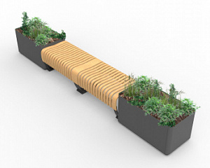 Скамейка уличная металлическая "Нова 200" с вазонами