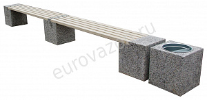 Лавочка "Евро 2 Лайн с урной Квадро"