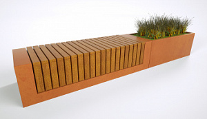 Скамейка металлическая "Темп Бенч-М с вазоном"