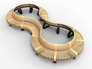 Скамейка уличная металлическая "Нова Восемь" со спинкой