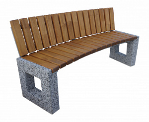 Скамейка из бетона "Арена Арка со спинкой"