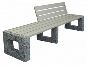 Скамейка из дерева "Арена Лайн со спинкой 2"