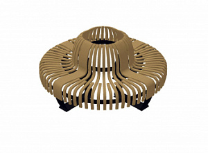 Скамейка уличная металлическая "Нова Круг" малый со спинкой