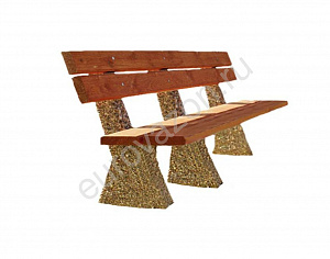 Скамейка из дерева и бетона "Поло Лайн"