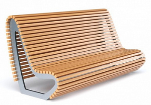 Скамья из металла и дерева "Стик Лайт"