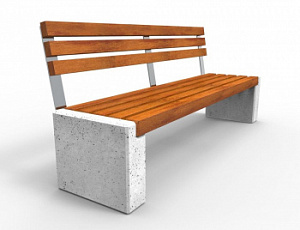 Бетонная лавочка "Евро 1 Нео" со спинкой