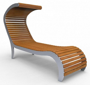 Скамейка металлическая "Шезлонг с навесом"