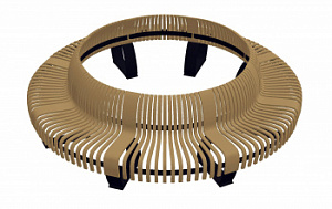 Скамейка уличная металлическая "Нова Круг" со спинкой