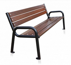 Уличная скамья "Туба со спинкой и подлокотниками"