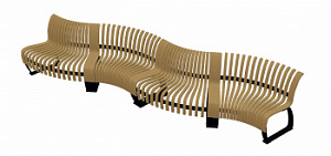 Скамейка уличная металлическая "Нова 400 Змейка" со спинкой