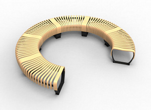 Скамейка уличная металлическая "Нова Круг 3/4"