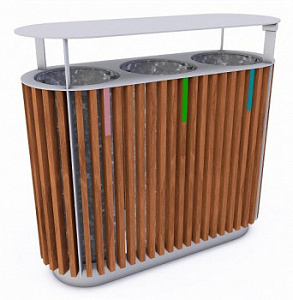 Урна "Корбелли" для раздельного сбора мусора с крышкой