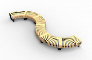 Скамейка уличная металлическая "Нова 600 Змейка 2"