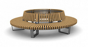 Скамейка металлическая "Гринвич Круг со спинкой"