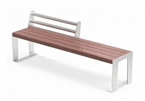 Скамейка металлическая "Твит со спинкой 1/2"