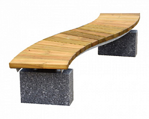 Скамейка из бетона "Таун Лайт змейка"