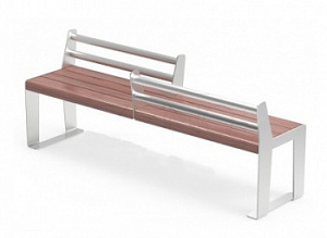 Скамейка металлическая "Твит со спинкой 2х2"