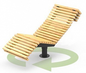 Скамейка из металла и дерева "Шезлонг Зерро" (вращающийся)