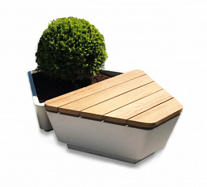 Скамья - Вазон из бетона "Тетра"