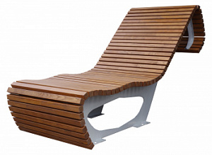 Скамейка из металла и дерева "Шезлонг Лайт"