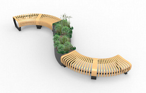 Скамейка уличная металлическая "Нова 400 Змейка" с вазонами