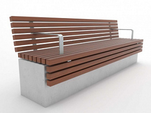 Скамейка уличная "Темп монолит 300 со спинкой"