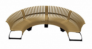 Скамейка уличная металлическая "Нова Арка 400" со спинкой