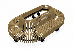 Скамейка уличная металлическая "Нова Эллипс со спинкой"